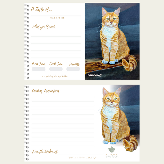 Orange Cat Recipe Card Gift Set | 8 Cards | Fun Kitchen Decor