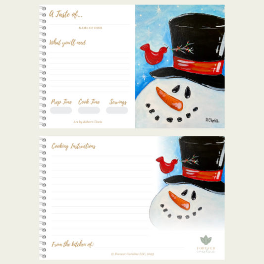 Whimsical Snowman Recipe Card Gift Set | 8 Cards
