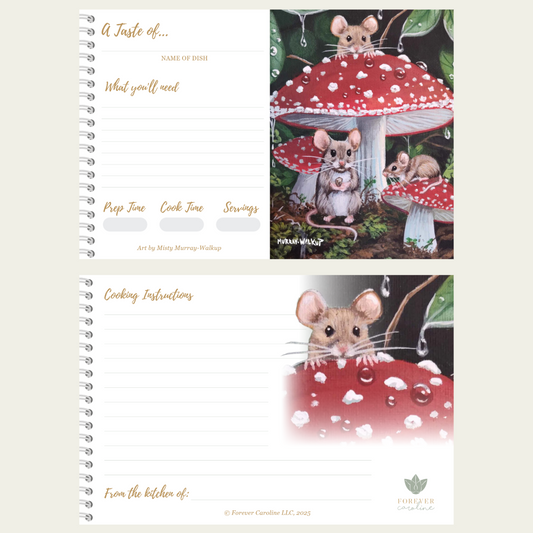 Whimsical Mice and Toadstool Recipe Card Gift Set | 8 Cards