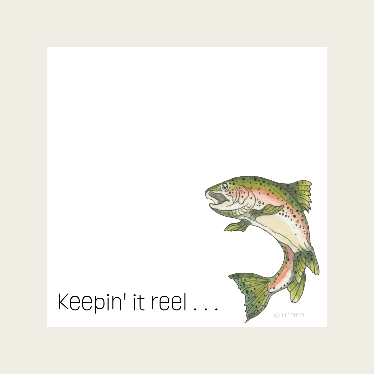 Sticky Notes w/ Fish Painting and "Keepin' It Reel" | 50 Sheets