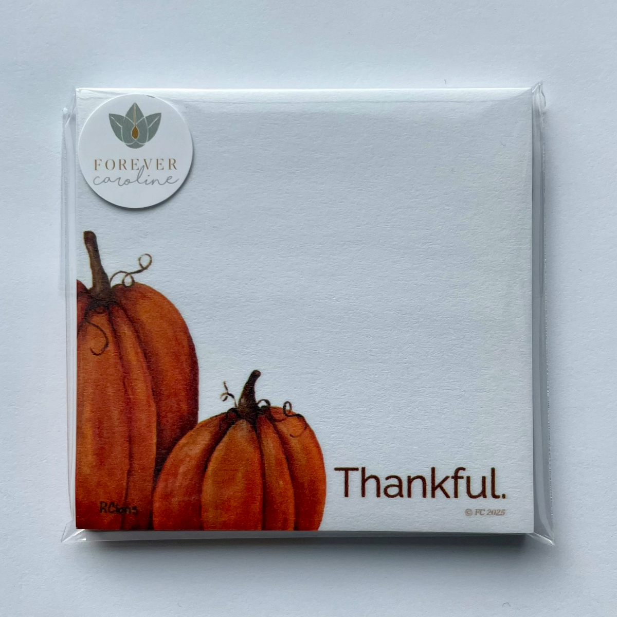Sticky Notes w/ Harvest Pumpkin Painting and "Thankful"| 50 Sheets | SEASONAL CLEARANCE