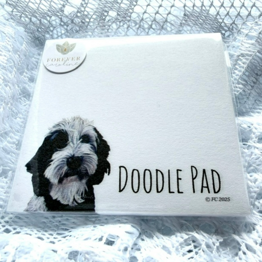 Sticky Notes w/ Doodle Dog Painting and "Doodle Pad" | 50 Sheets