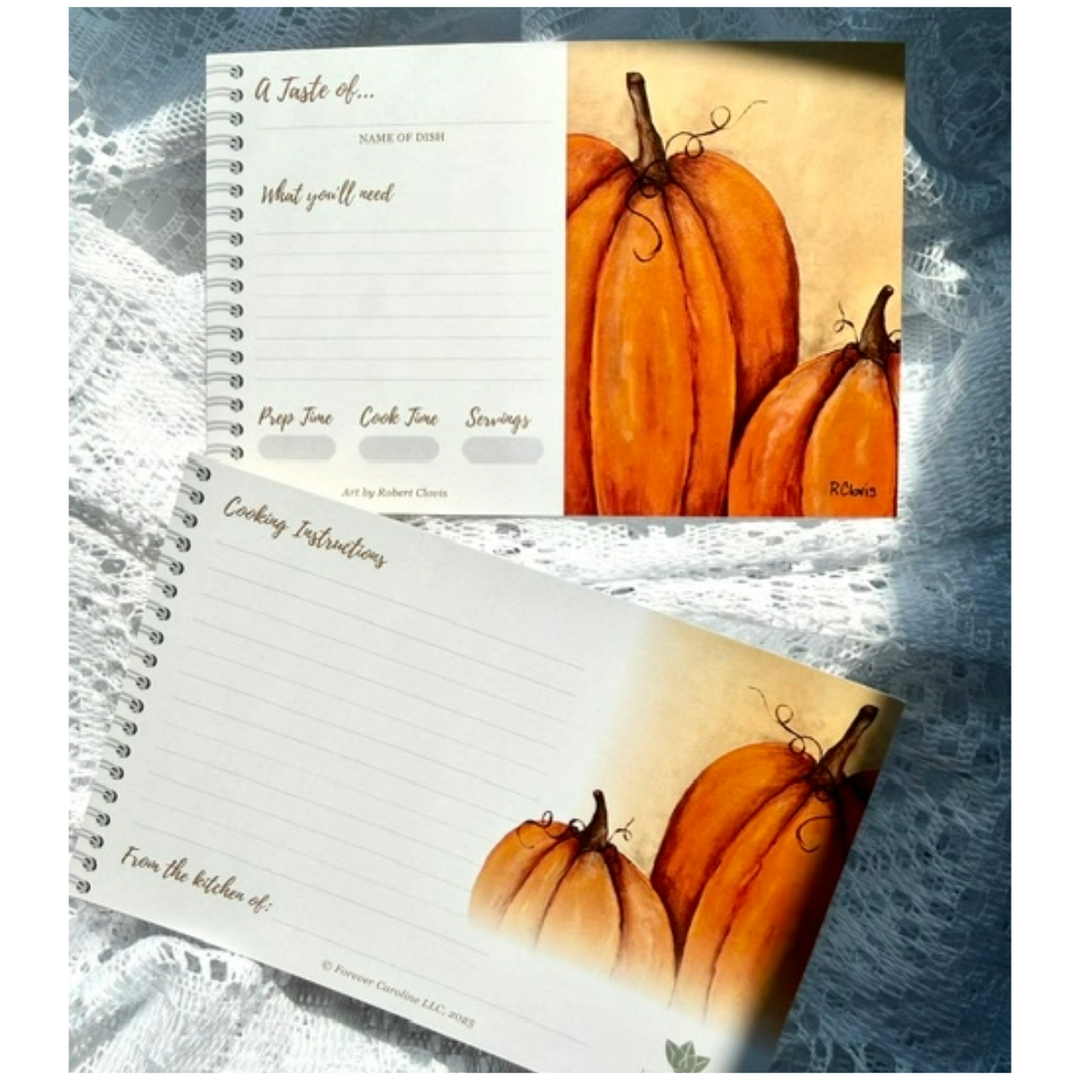 Recipe Cards Gift Set w/ Fall Pumpkin Artwork | 10, 20 or 50 Cards