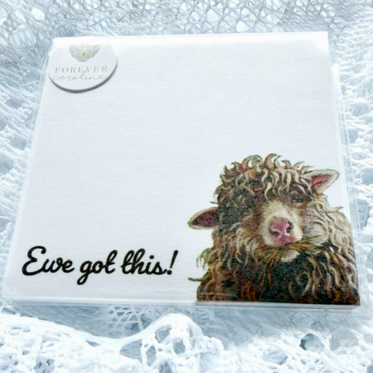 Sticky Notes w/ Fluffy Sheep Painting and "Ewe Got This" | 50 Sheets