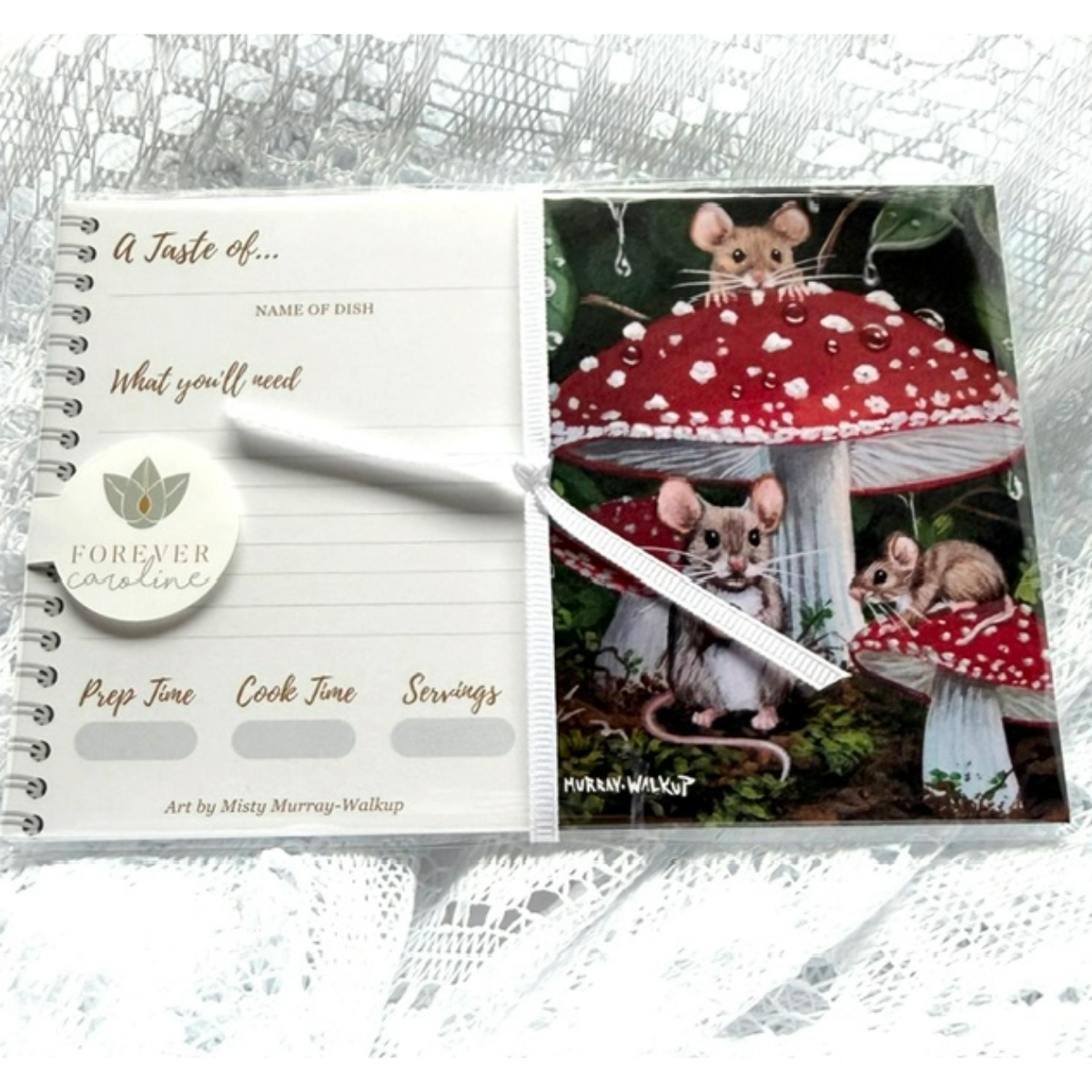 Recipe Cards Gift Set w/ Whimsical Mice and Red Toadstool Art | 10, 20 or 50 Cards