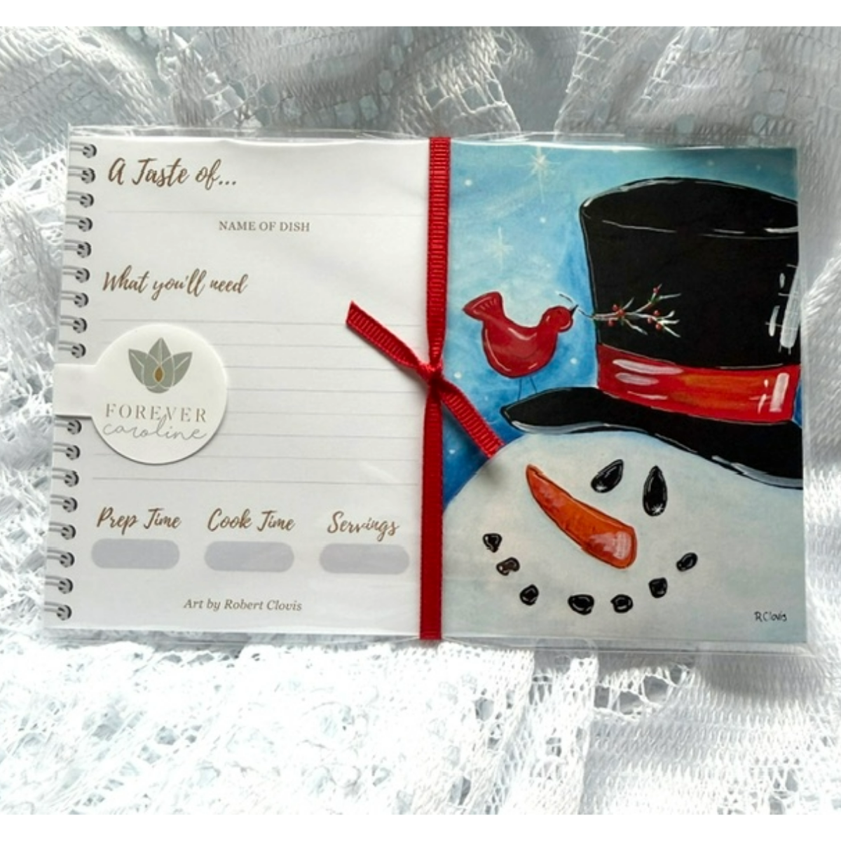 Recipe Cards Gift Set w/ Whimsical Snowman Artwork | 10, 20 or 50 Cards