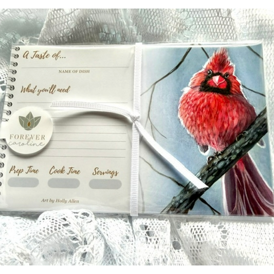 Recipe Cards Gift Set w/ Cardinal Bird Artwork | 10, 20 or 50 Cards