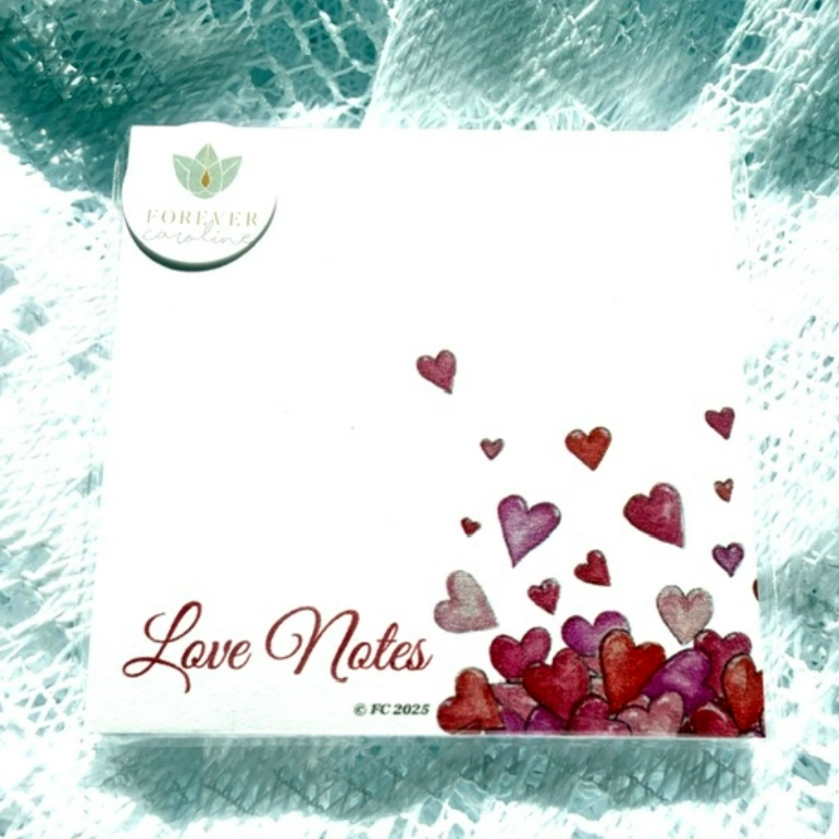 Sticky Notes w/ Hand-Illustrated Heart Collection and "Love Notes" Message | 50 Sheets