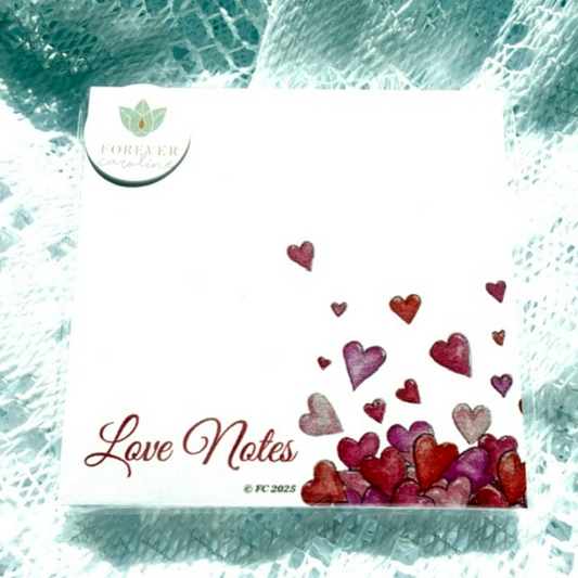 Sticky Notes w/ Hand-Illustrated Heart Collection and "Love Notes" Message | 50 Sheets