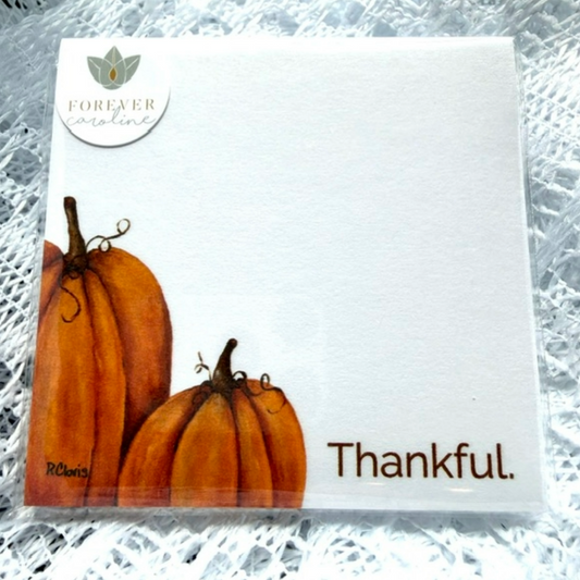 Sticky Notes w/ Harvest Pumpkin Painting and "Thankful"| 50 Sheets