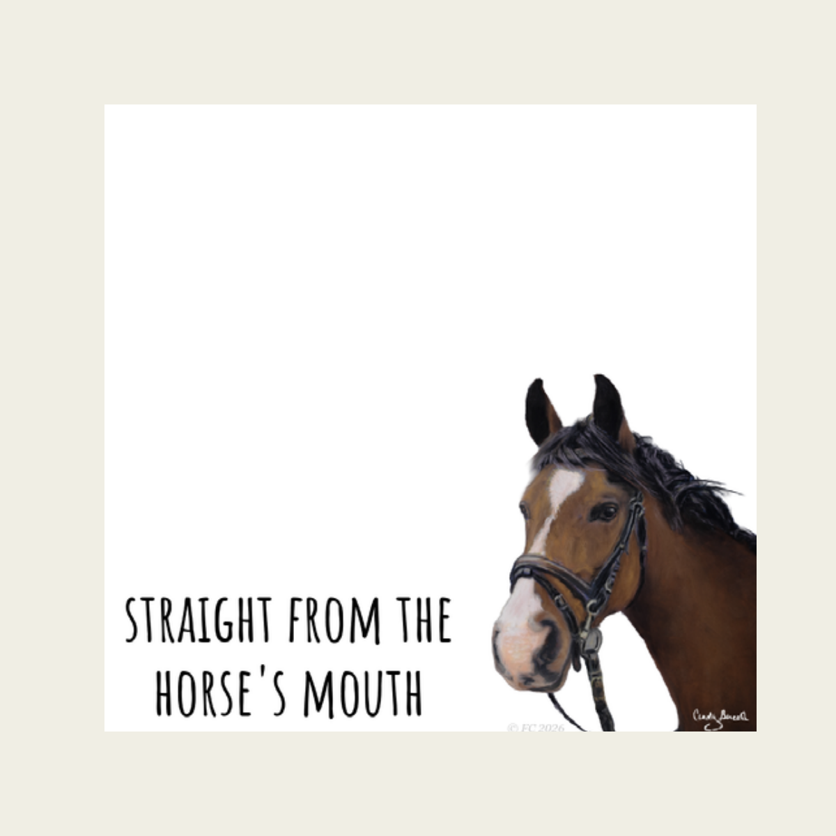 Sticky Notes w/ Horse Painting and "Straight From the Horse's Mouth" | 50 Sheets