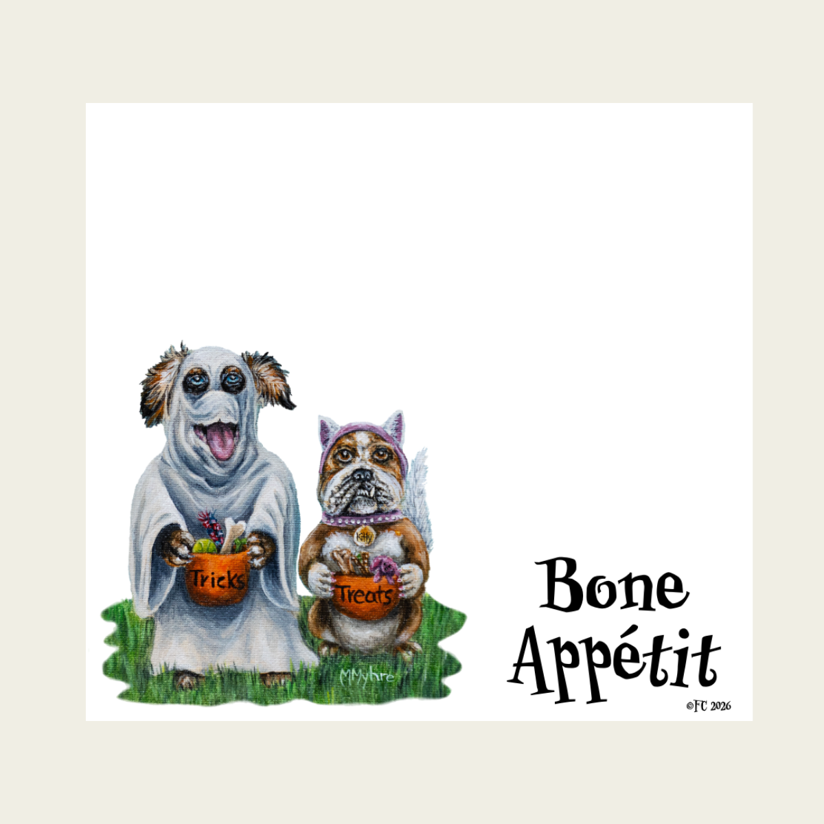 Sticky Notes w/ Dogs in Costume- "Bone Appétit"