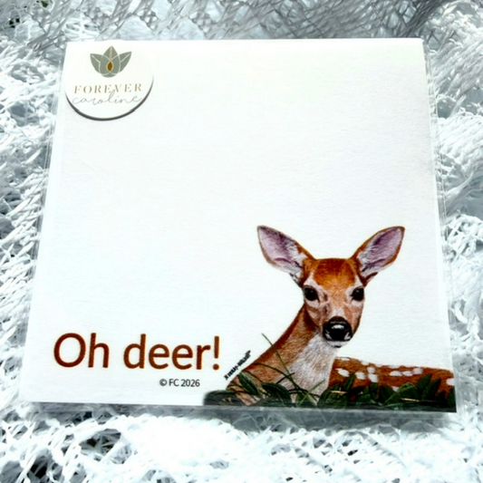 Sticky Notes w/ Resting Fawn - "Oh Deer!"