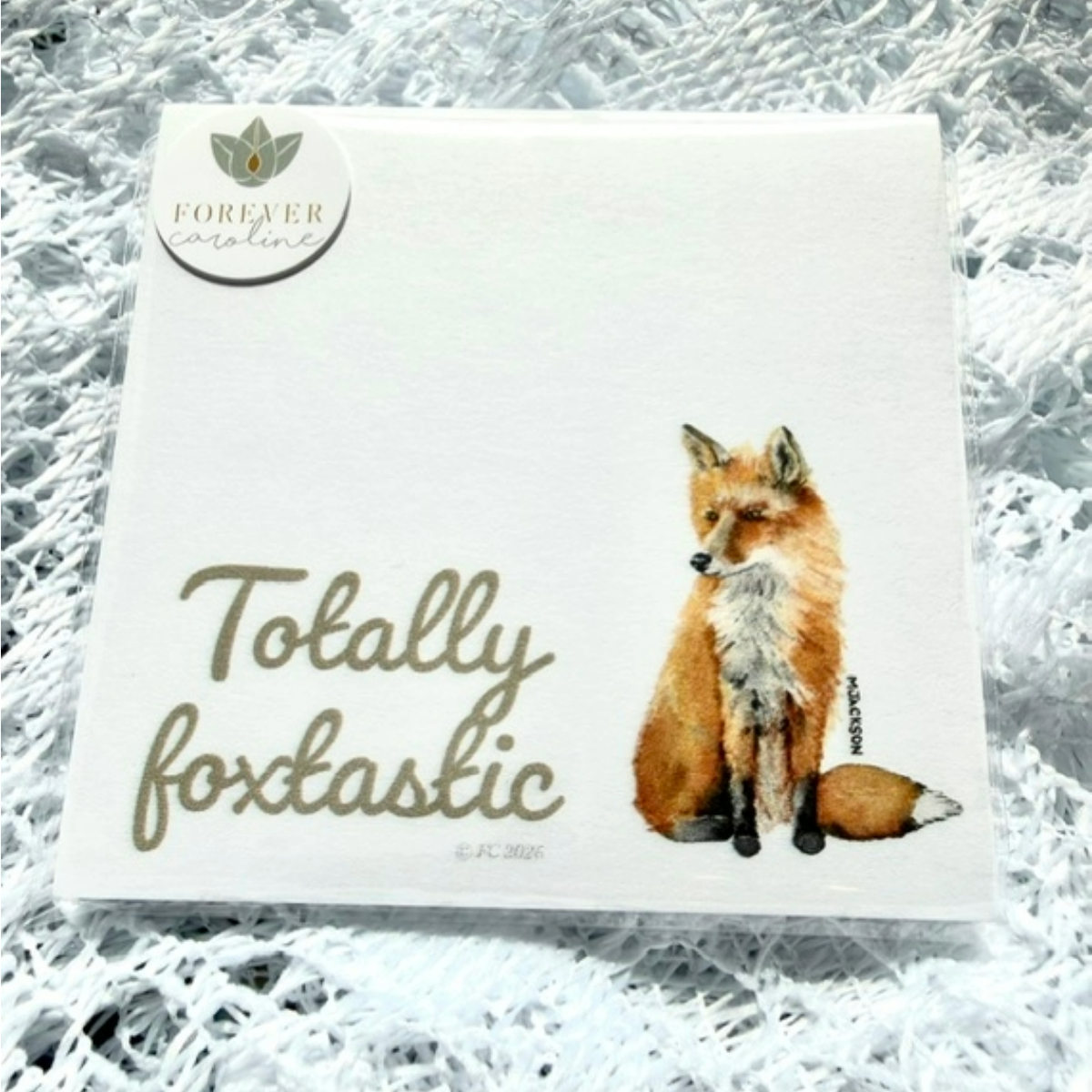 Sticky Notes w/ Watercolor Fox - "Totally Foxtastic"