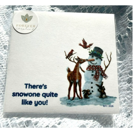 Sticky Notes w/ Snowman & "There's Snowone Quite Like You"