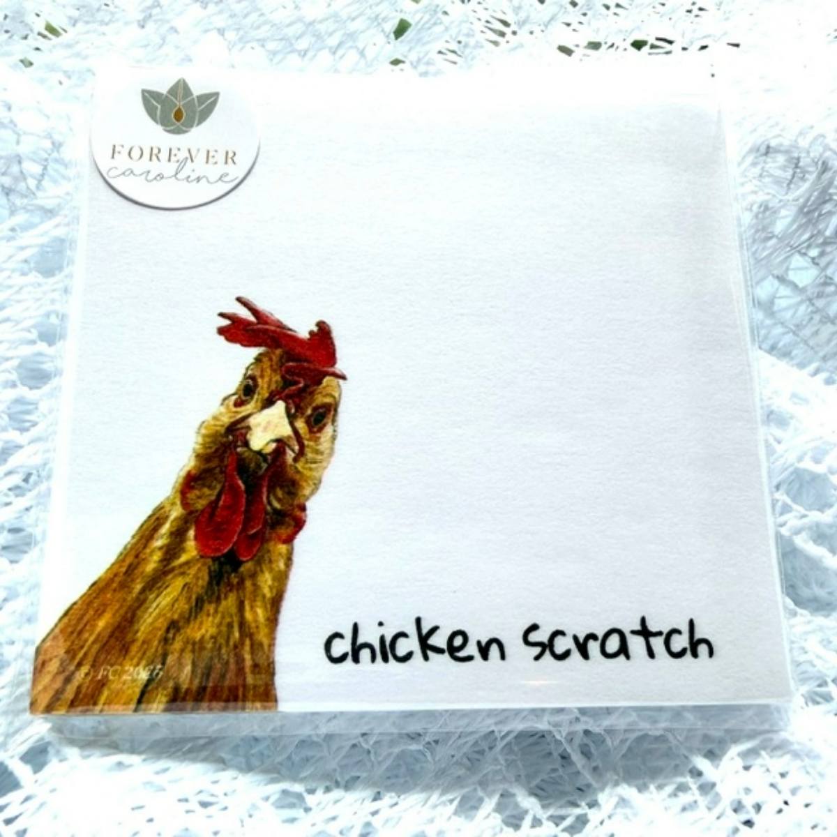 Sticky Notes w/ Chicken Painting and "Chicken Scratch" | 50 Sheets