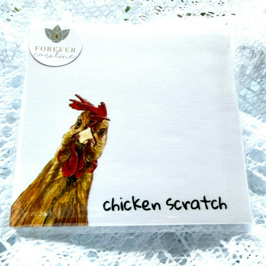 Sticky Notes w/ Chicken Painting and "Chicken Scratch" | 50 Sheets