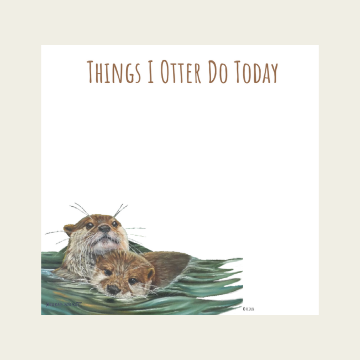 Sticky Notes w/ Floating Otters - "Things I Otter Do Today"