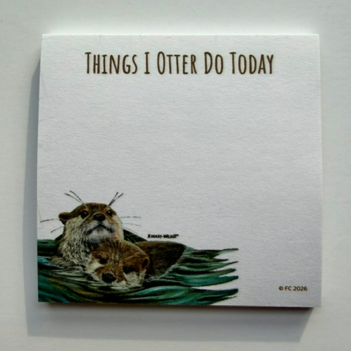 Sticky Notes w/ Floating Otters - "Things I Otter Do Today"
