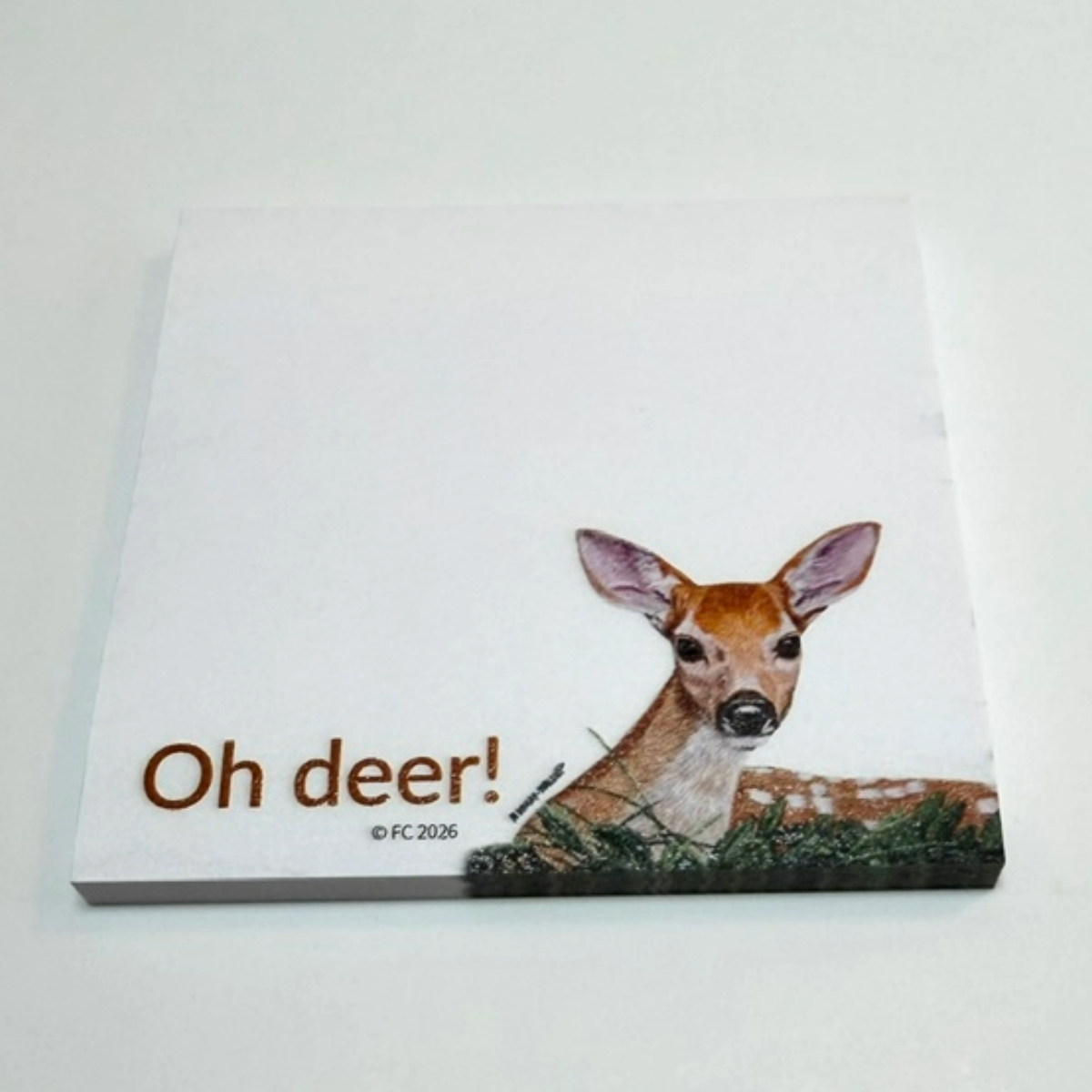 Sticky Notes w/ Resting Fawn - "Oh Deer!"