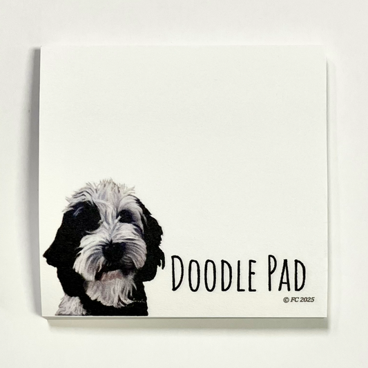 Sticky Notes w/ Doodle Dog Painting and "Doodle Pad" | 50 Sheets