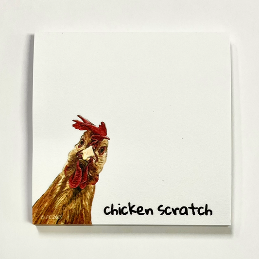 Sticky Notes w/ Chicken Painting and "Chicken Scratch" | 50 Sheets