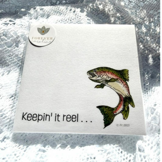 Sticky Notes w/ Fish Painting and "Keepin' It Reel" | 50 Sheets