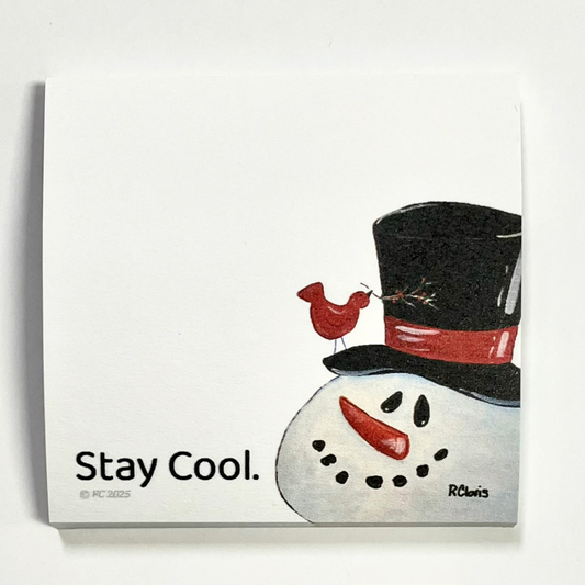 Sticky Notes w/ Colorful Snowman Painting and "Stay Cool" | 50 Sheets
