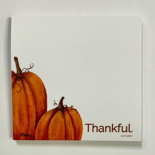 Sticky Notes w/ Harvest Pumpkin Painting and "Thankful"| 50 Sheets