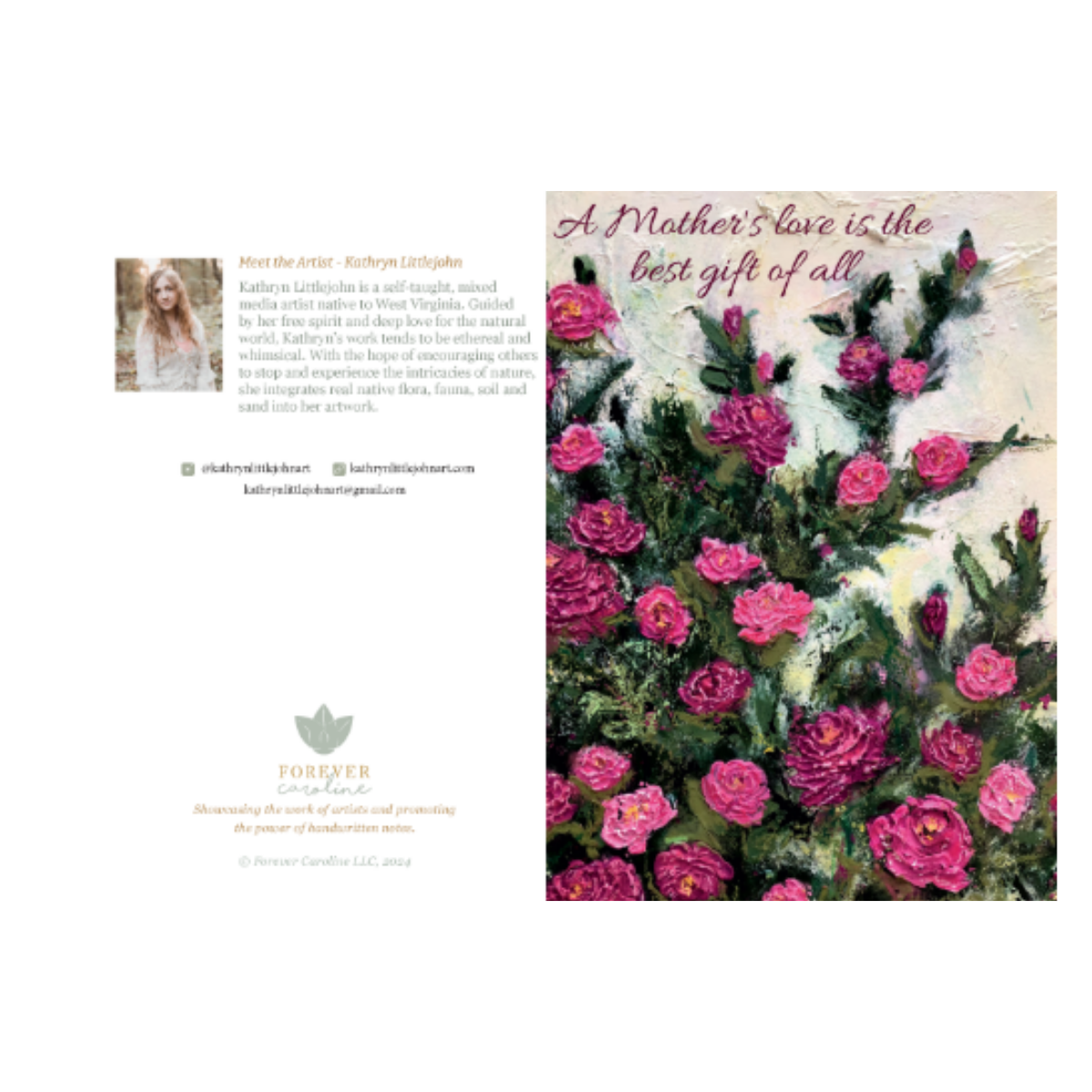 Birthday Card for Mom with Delicate Floral Design and "A Mother's Love Is the Best Gift of All" Message