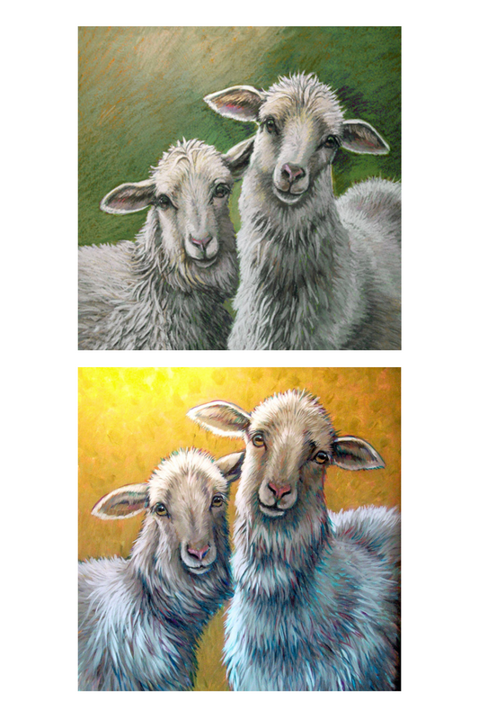 Crowder Sheep Twins Square Notecard Set