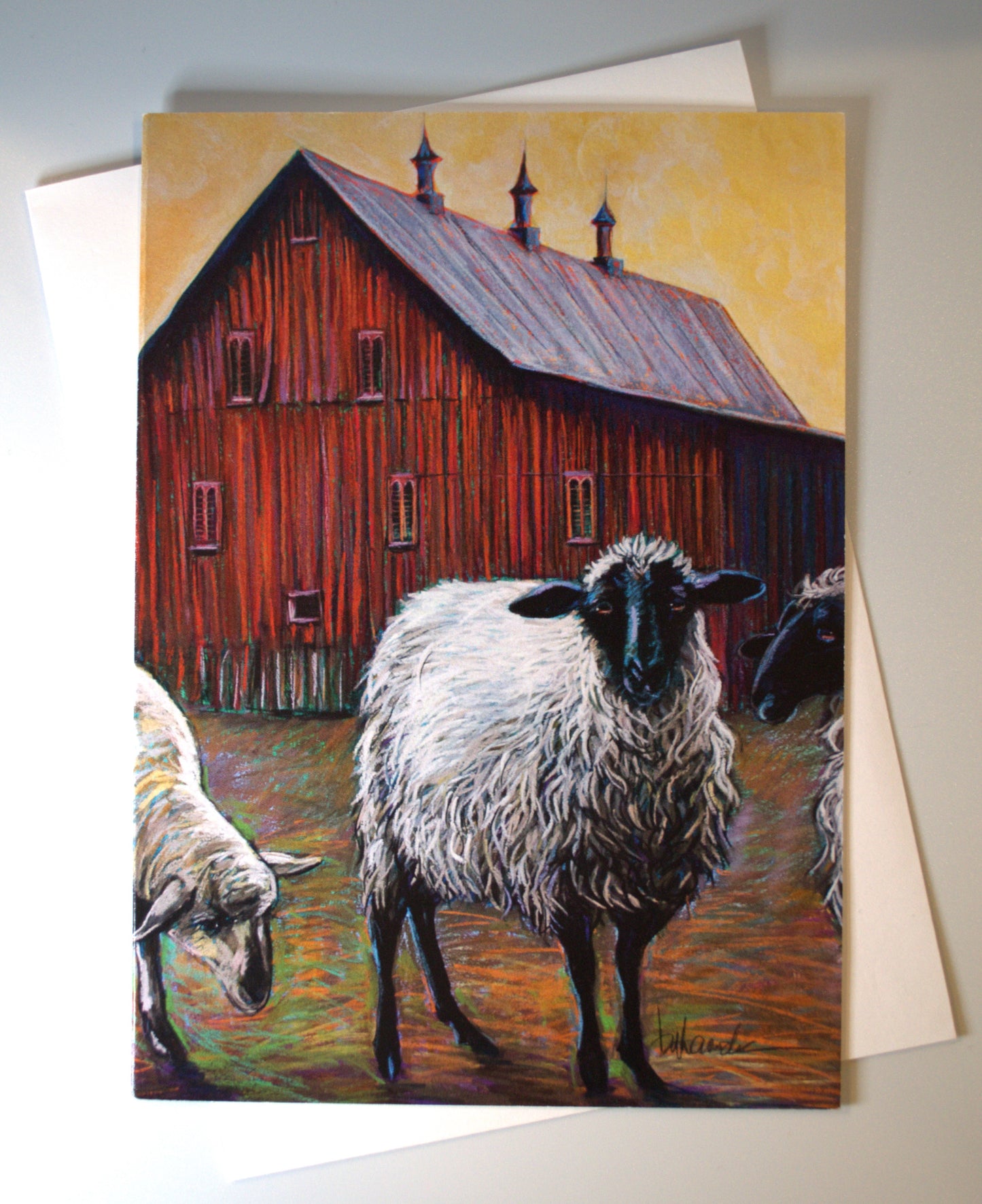 Crowder Sheep & Barn Single Notecard