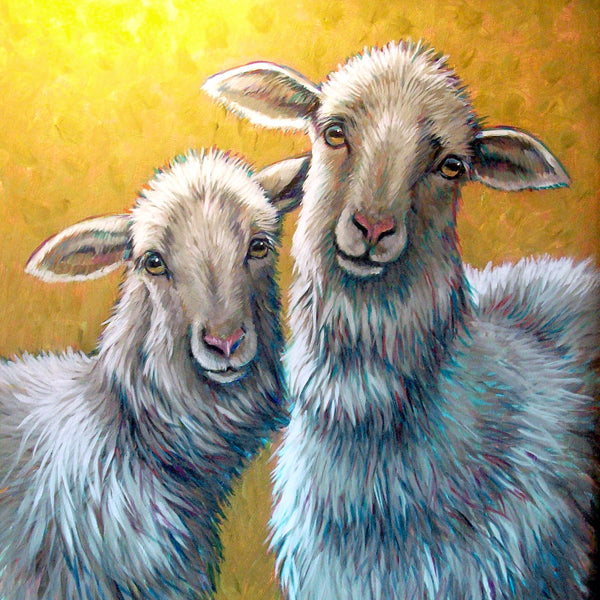 Crowder Sheep Twins Square Notecard Set