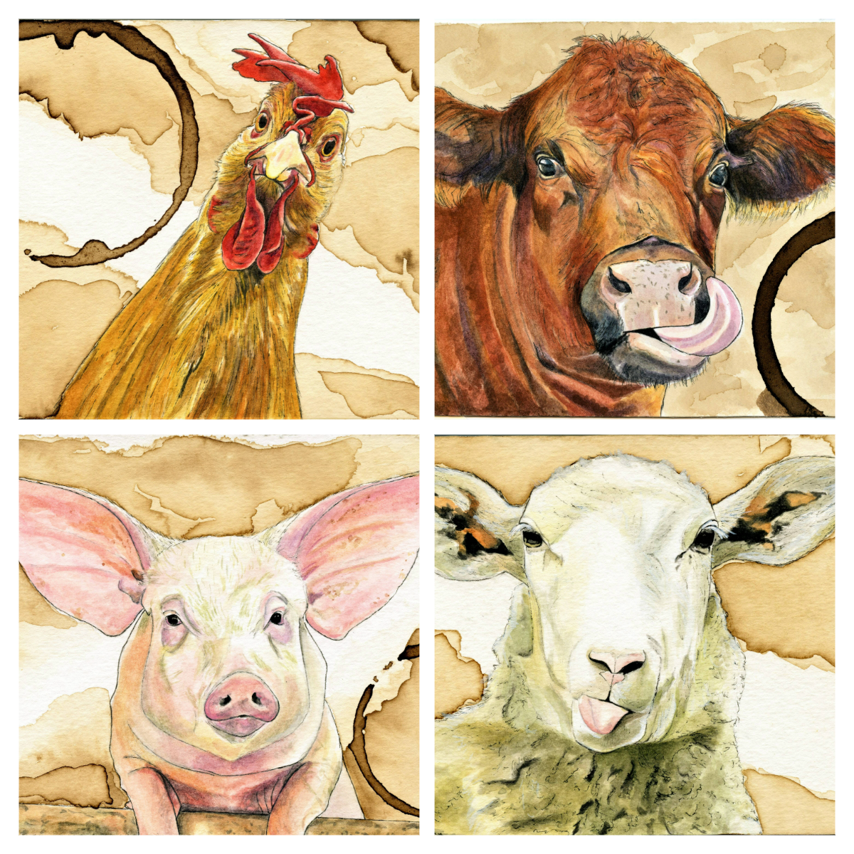 Peterson Farm Animals Notecard Set