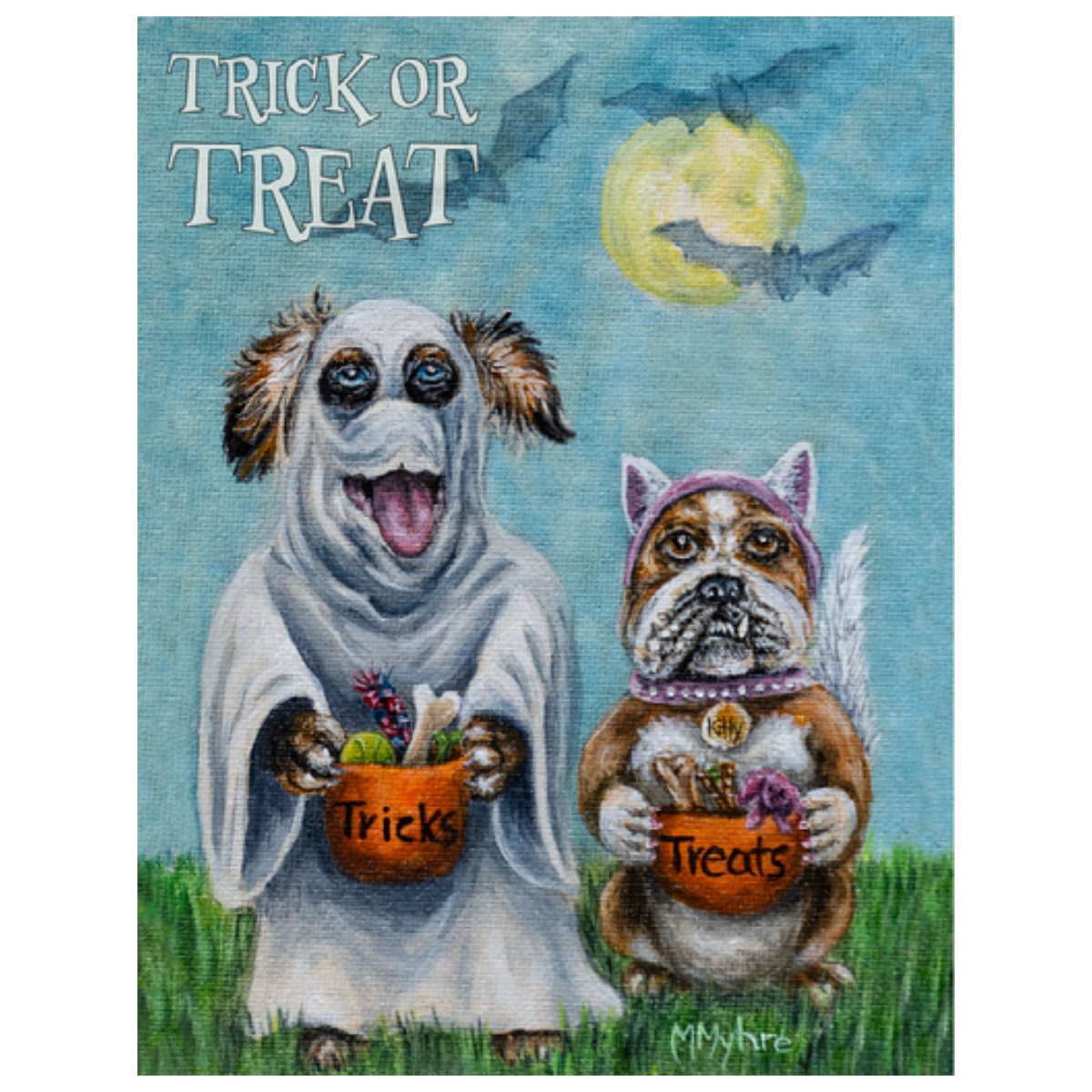 Halloween Dogs in Costume "Trick or Treat" Greeting Card