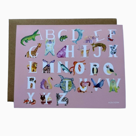 Alphabet Animal Card for Kids or Teachers