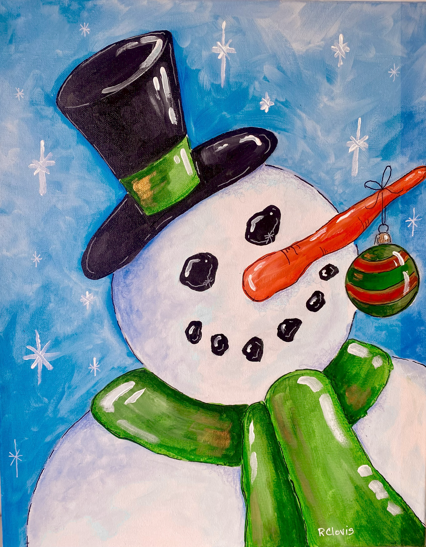 Colorful Snowmen Single Cards or Boxed Card Set (Blank Inside)