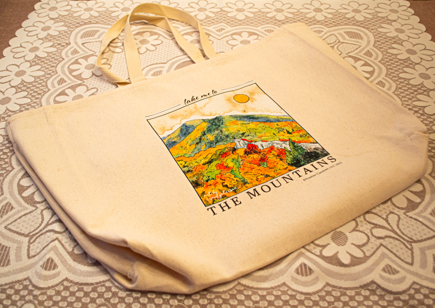 Peterson "Take Me to the Mountains" Jumbo Tote Bag